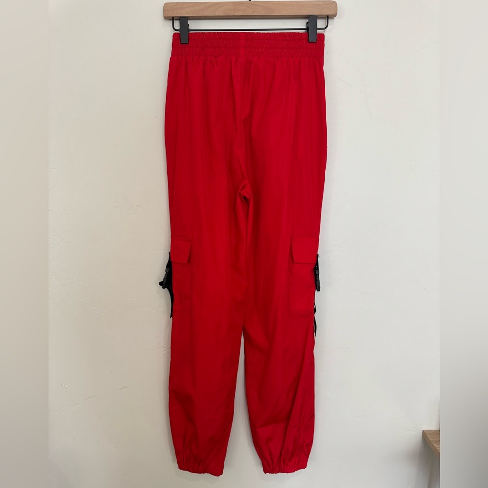 Superdown Jorja Windbreaker Joggers Red Ripstop Cargo Pockets Size XS - Picture 7 of 9
